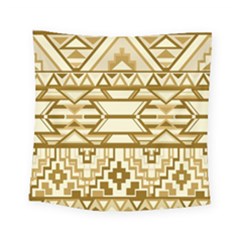 Geometric Seamless Aztec Gold Square Tapestry (small)