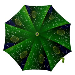 Geometric Shapes Letters Cubes Green Blue Hook Handle Umbrellas (small) by Mariart