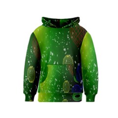 Geometric Shapes Letters Cubes Green Blue Kids  Pullover Hoodie by Mariart