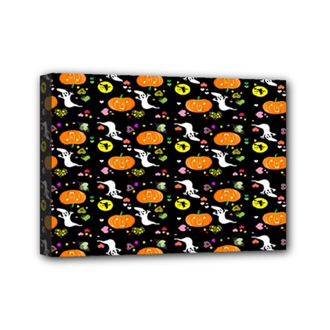 Ghost Pumkin Craft Halloween Hearts Mini Canvas 7  X 5  by Mariart