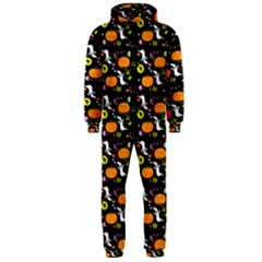 Ghost Pumkin Craft Halloween Hearts Hooded Jumpsuit (men)  by Mariart