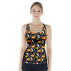 Ghost Pumkin Craft Halloween Hearts Racer Back Sports Top by Mariart