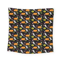 Ghost Pumkin Craft Halloween Hearts Square Tapestry (small) by Mariart