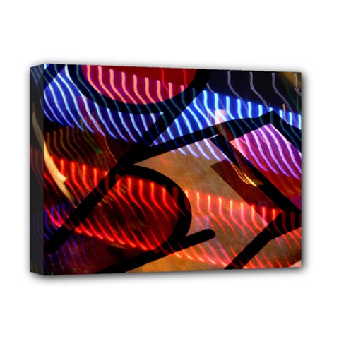 Graphic Shapes Experimental Rainbow Color Deluxe Canvas 16  X 12   by Mariart