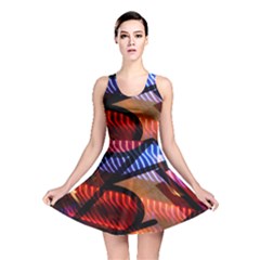 Graphic Shapes Experimental Rainbow Color Reversible Skater Dress by Mariart