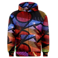 Graphic Shapes Experimental Rainbow Color Men s Zipper Hoodie by Mariart