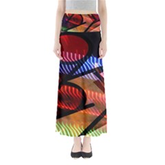 Graphic Shapes Experimental Rainbow Color Maxi Skirts by Mariart