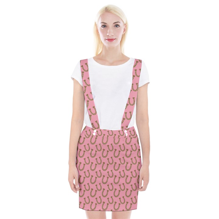 Horse Shoes Iron Pink Brown Braces Suspender Skirt