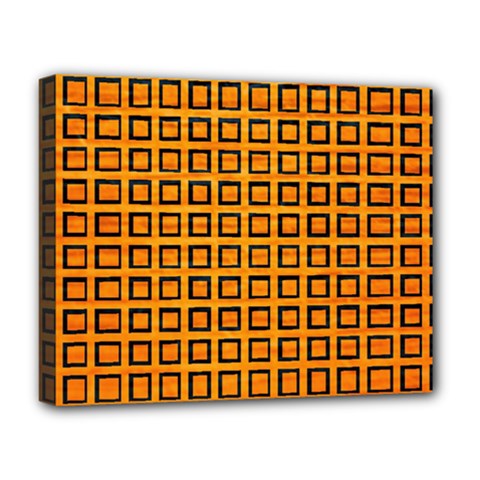 Halloween Squares Plaid Orange Deluxe Canvas 20  X 16   by Mariart