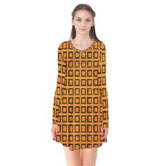 Halloween Squares Plaid Orange Flare Dress by Mariart