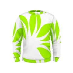 Leaf Green White Kids  Sweatshirt by Mariart