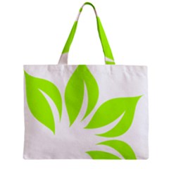 Leaf Green White Zipper Mini Tote Bag by Mariart