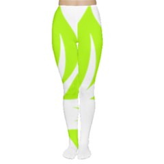 Leaf Green White Women s Tights by Mariart