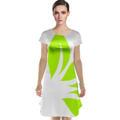 Leaf Green White Cap Sleeve Nightdress by Mariart