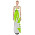 Leaf Green White Maxi Thigh Split Dress View1