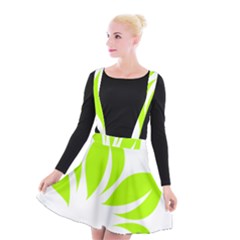 Leaf Green White Suspender Skater Skirt