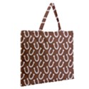 Horse Shoes Iron White Brown Zipper Large Tote Bag View2