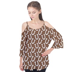 Horse Shoes Iron White Brown Flutter Tees