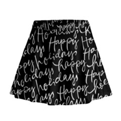 Happy Holidays Mini Flare Skirt by Mariart