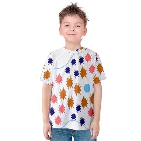 Island Top View Good Plaid Spot Star Kids  Cotton Tee by Mariart