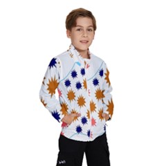 Island Top View Good Plaid Spot Star Wind Breaker (kids) by Mariart