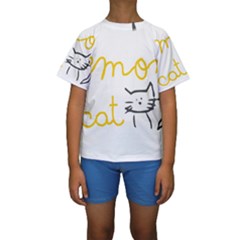 Lemon Animals Cat Orange Kids  Short Sleeve Swimwear by Mariart