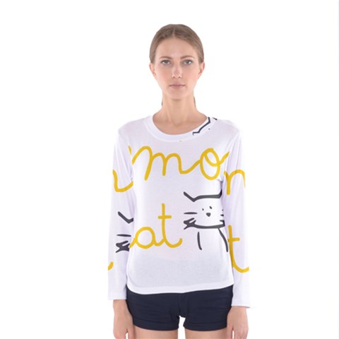 Lemon Animals Cat Orange Women s Long Sleeve Tee by Mariart