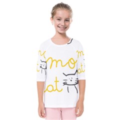 Lemon Animals Cat Orange Kids  Quarter Sleeve Raglan Tee