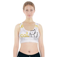 Lemon Animals Cat Orange Sports Bra With Pocket