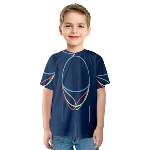 Line Light Blue Green Red Yellow Kids  Sport Mesh Tee by Mariart