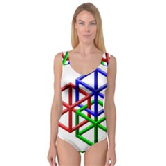 Impossible Cubes Red Green Blue Princess Tank Leotard  by Mariart