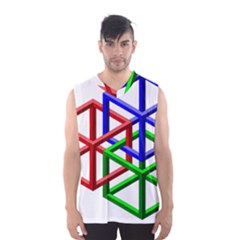 Impossible Cubes Red Green Blue Men s Basketball Tank Top by Mariart