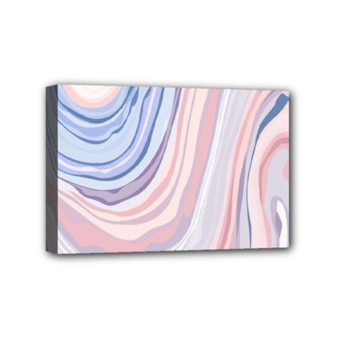 Marble Abstract Texture With Soft Pastels Colors Blue Pink Grey Mini Canvas 6  X 4  by Mariart