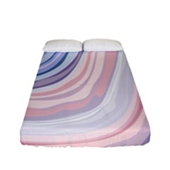 Marble Abstract Texture With Soft Pastels Colors Blue Pink Grey Fitted Sheet (full/ Double Size) by Mariart