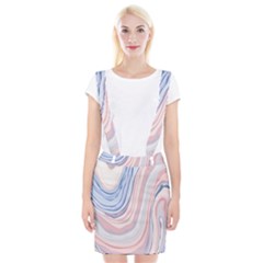 Marble Abstract Texture With Soft Pastels Colors Blue Pink Grey Braces Suspender Skirt by Mariart