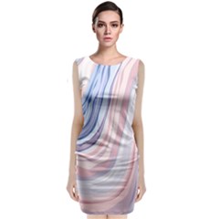 Marble Abstract Texture With Soft Pastels Colors Blue Pink Grey Sleeveless Velvet Midi Dress by Mariart