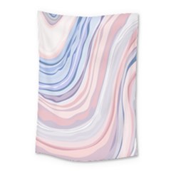 Marble Abstract Texture With Soft Pastels Colors Blue Pink Grey Small Tapestry by Mariart