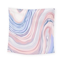 Marble Abstract Texture With Soft Pastels Colors Blue Pink Grey Square Tapestry (small) by Mariart