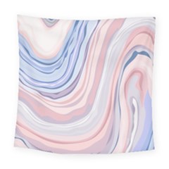 Marble Abstract Texture With Soft Pastels Colors Blue Pink Grey Square Tapestry (large) by Mariart