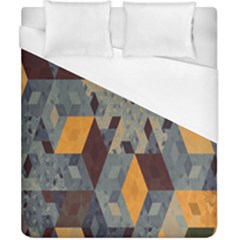 Apophysis Isometric Tessellation Orange Cube Fractal Triangle Duvet Cover (california King Size) by Mariart