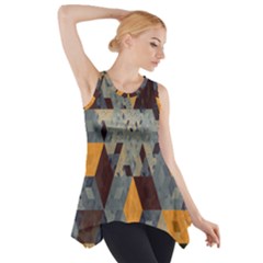 Apophysis Isometric Tessellation Orange Cube Fractal Triangle Side Drop Tank Tunic by Mariart