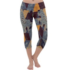 Apophysis Isometric Tessellation Orange Cube Fractal Triangle Capri Yoga Leggings by Mariart