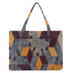 Apophysis Isometric Tessellation Orange Cube Fractal Triangle Medium Zipper Tote Bag by Mariart