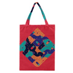 Plaid Red Sign Orange Blue Classic Tote Bag by Mariart