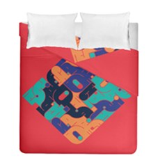 Plaid Red Sign Orange Blue Duvet Cover Double Side (full/ Double Size) by Mariart