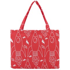 Moon Red Rocket Space Mini Tote Bag by Mariart