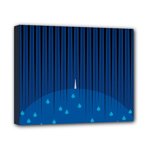 Rain Blue Sky Water Black Line Canvas 10  X 8  by Mariart