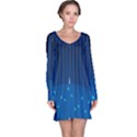 Rain Blue Sky Water Black Line Long Sleeve Nightdress View1