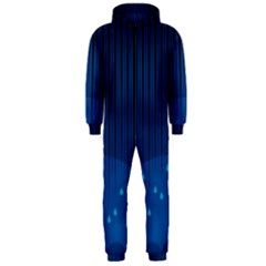 Rain Blue Sky Water Black Line Hooded Jumpsuit (men) 