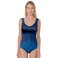 Rain Blue Sky Water Black Line Princess Tank Leotard  by Mariart